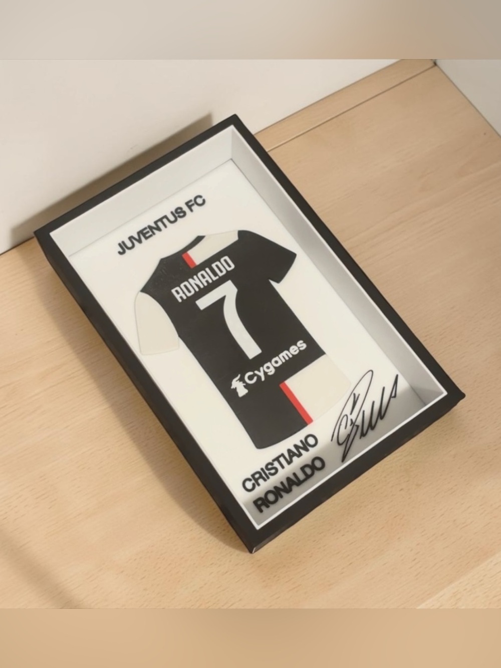 Juventus ronaldo #7 3d jersey display box soccer wall decor|
